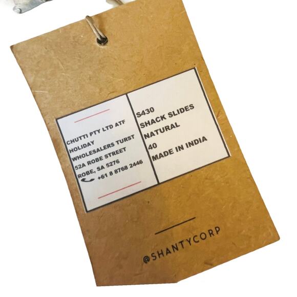 NEW Shanty SHACK SLIDES Women's Slip On SHOES 40, US 9 Natural Linen Bow Sandals - Picture 8 of 12